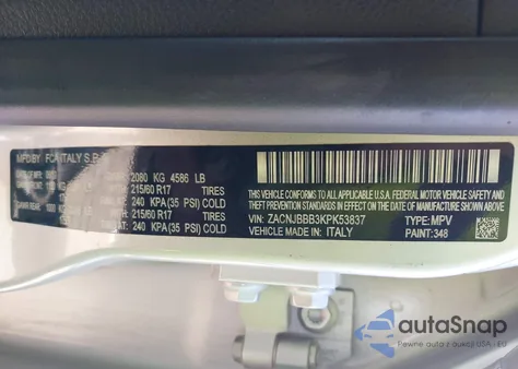 2019 Jeep Renegade Altitude 4X4 z USA, uszkodzony, nr VIN ZACNJBBB3KPK53837